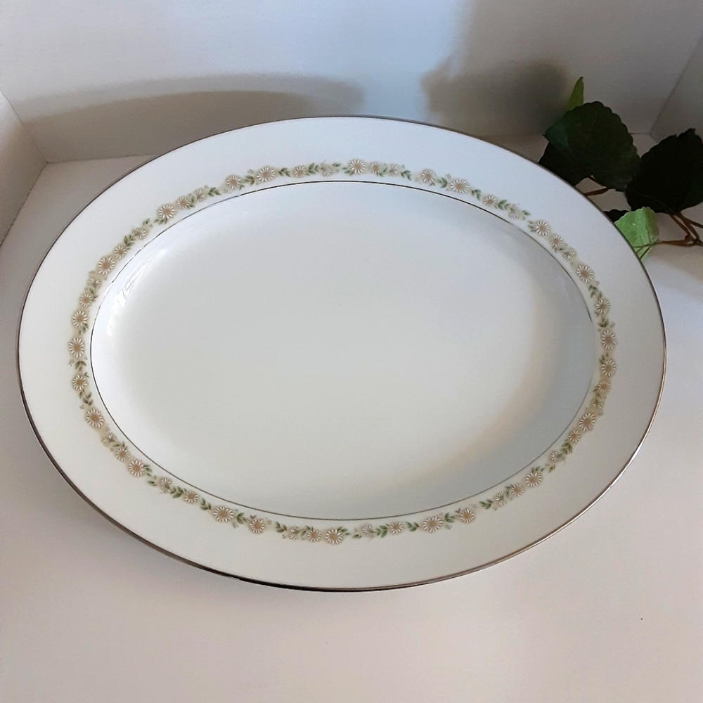 Noritake Fine China Trilby Large Oval Serving Platter 6908 16" Vintage Bohemian